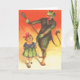 Krampus Puning Child Feiertagskarte