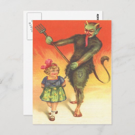 Krampus Puning Child Postkarte (Vorne/Hinten)