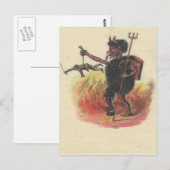 Krampus Punishing Adult Postkarte (Vorne/Hinten)