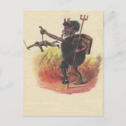 Krampus Punishing Adult Postkarte (Vorderseite)