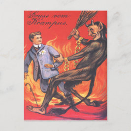 Krampus Punishing Adult Postkarte
