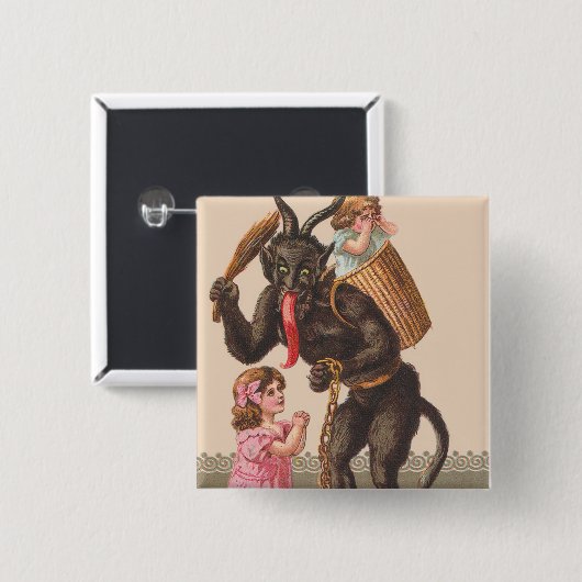 Krampus Punishing-Kinder Button (Vorne & Hinten)