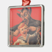 Krampus Punishing Little Boy Ohr Silbernes Ornament (Links)
