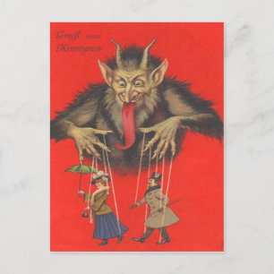 Krampus-Puppenspieler Erwachsene Postkarte