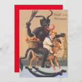 Krampus Reiten Hobbypferd mit Junge (Vorne/Hinten)