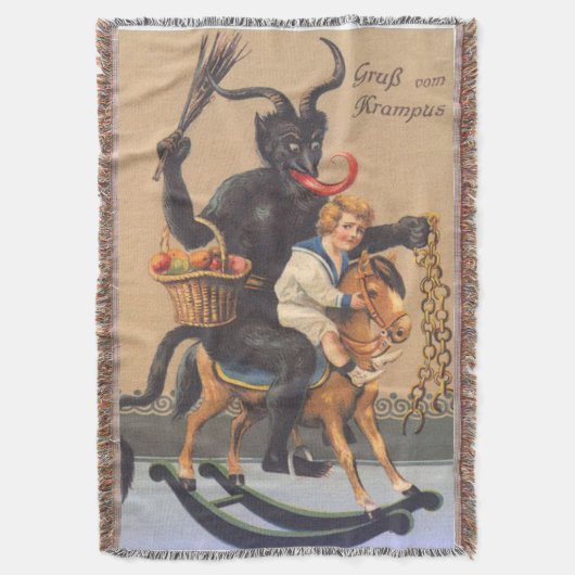Krampus Reiten Hobbypferd mit Junge Decke (Vorderseite Vertikal)
