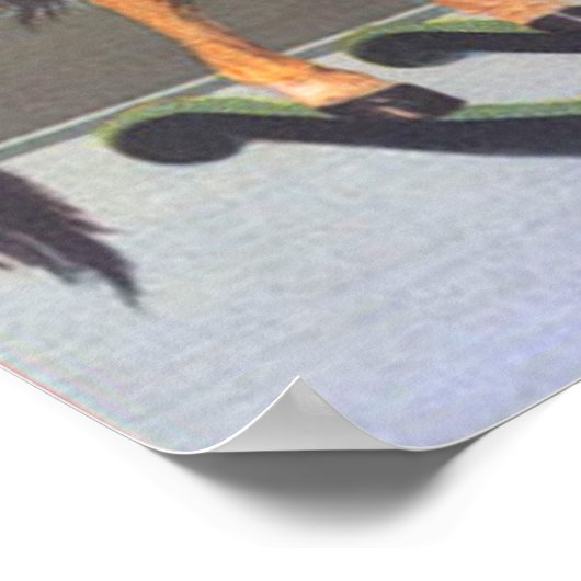 Krampus Reiten Hobbypferd mit Junge Poster (Ecke)