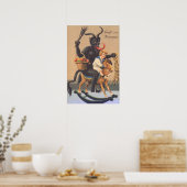 Krampus Reiten Hobbypferd mit Junge Poster (Küche)