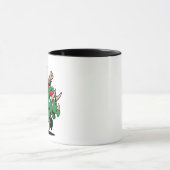 Krampus Riding A Dinosaurier Weihnachtsbäcker Tasse (Zentrum)