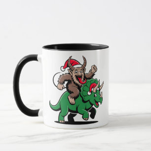 Krampus Riding A Dinosaurier Weihnachtsbäcker Tasse