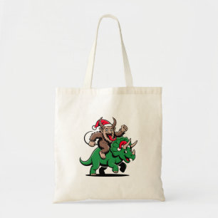 Krampus Riding A Dinosaurier Weihnachtsbäcker Tragetasche