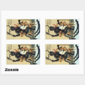 Krampus Rocking Horse Weihnachtsaufkleber Rechteckiger Aufkleber (Blatt)