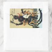 Krampus Rocking Horse Weihnachtsaufkleber Rechteckiger Aufkleber (Tasche)