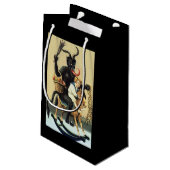 Krampus Rocking Horst Demon Weihnachten Weihnachte Kleine Geschenktüte (Rückseite Schrägansicht)