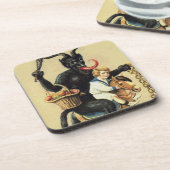 Krampus Rocking Horst Demon Weihnachten Weihnachte Untersetzer (Linke Seite)