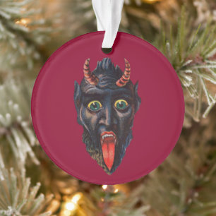 Krampus Round Christmas Ornament