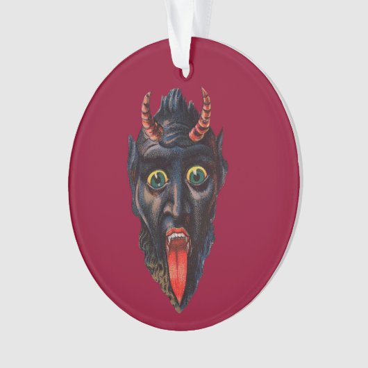 Krampus Round Christmas Ornament (Vorderseite)