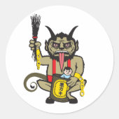 Krampus Runder Aufkleber (Vorderseite)