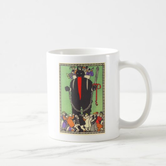 Krampus sammelt die schlechten Menschen Kaffeetasse (Rechts)