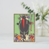 Krampus sammelt die schlechten Menschen Postkarte (Stehend Vorderseite)