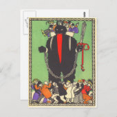 Krampus sammelt die schlechten Menschen Postkarte (Vorne/Hinten)