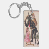 Krampus Scaring Girls Vintage Demon Christmas Schlüsselanhänger (Vorderseite links)