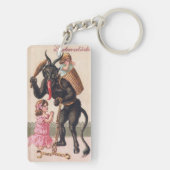 Krampus Scaring Girls Vintage Demon Christmas Schlüsselanhänger (Rückseite)