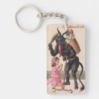 Krampus Scaring Girls Vintage Demon Christmas