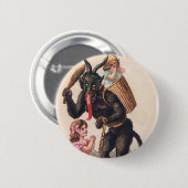 Krampus Scarling Girls Vintag Weihnachten Button (Vorne & Hinten)