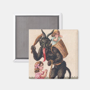 Krampus Scarling Girls Vintag Weihnachten Magnet