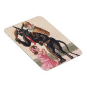 Krampus Scarling Girls Vintag Weihnachten Magnet (Rechte Seite)