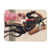 Krampus Scarling Girls Vintag Weihnachten Magnet (Horizontal)