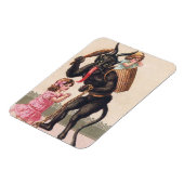 Krampus Scarling Girls Vintag Weihnachten Magnet (Linke Seite)
