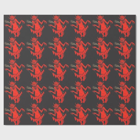 Krampus-Schalter Herz auf einem String Geschenkpapier (Flach)