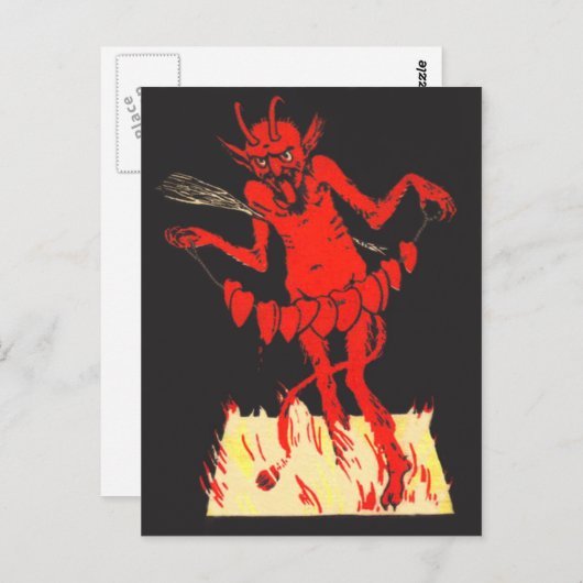 Krampus-Schalter Herz auf einem String Postkarte (Vorne/Hinten)