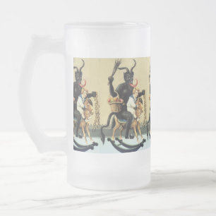 Krampus Schaukelpferd-Feier Weihnachten 16oz Bierb Mattglas Bierglas