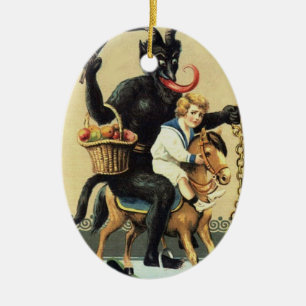 Krampus Schaukelpferd Weihnachtsfeiertag Weihnacht Keramikornament