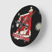 Krampus Schnee-Tag Runde Wanduhr (Winkel)