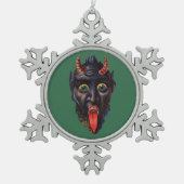 Krampus Schneeflocken Zinn-Ornament (Vorderseite)