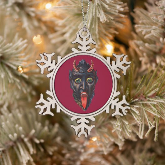 Krampus Schneeflocken Zinn-Ornament (Baum)