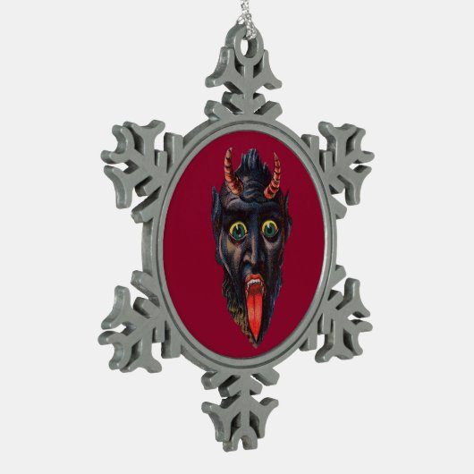 Krampus Schneeflocken Zinn-Ornament (Links)