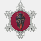 Krampus Schneeflocken Zinn-Ornament (Vorderseite)