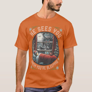 Krampus sieht dich, wenn du schläfst Horror Chr T-Shirt