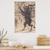 Krampus Skifahren Entführung Frauen Poster (Küche)