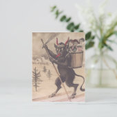 Krampus Skifahren Entführung Frauen Postkarte (Stehend Vorderseite)