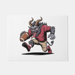 Krampus spielt Fußball Weihnachten Fitness Xmas  Fußmatte
