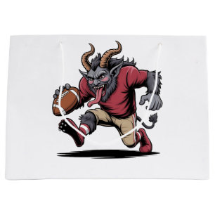 Krampus spielt Fußball Weihnachten Fitness Xmas  Große Geschenktüte