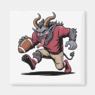 Krampus spielt Fußball Weihnachten Fitness Xmas Magnet