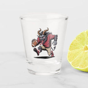 Krampus spielt Fußball Weihnachten Fitness Xmas  Schnapsglas