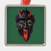 Krampus Spooky Horror Vintage Illustration Ornament Aus Metall (Vorne)